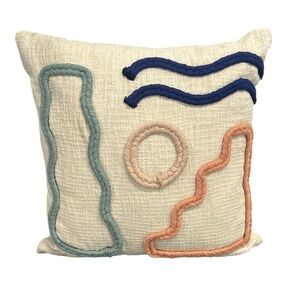 NEW H&M Pillow in a cotton weave with braided Geometric 3D shapes